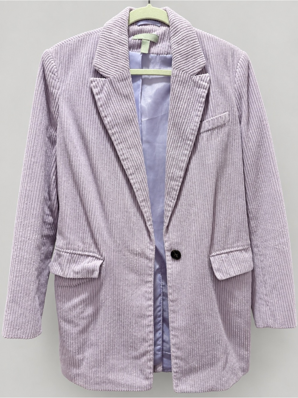 ASOS Lilac Corduroy Single-Button Blazer